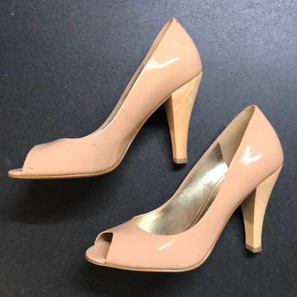 Nine West Nude Peep Toe Pumps - Picture 3 of 6